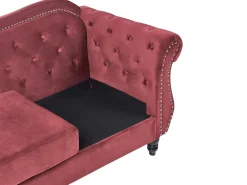 Sofa 3 personers SKIEN Velour Mørkerød
