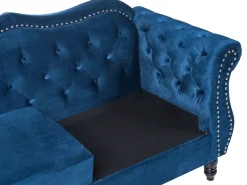 Sofa 3 personers SKIEN Velour Navy Blå