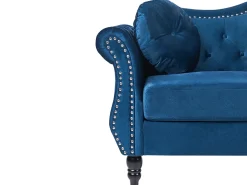 Sofa 3 personers SKIEN Velour Navy Blå