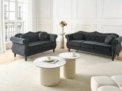 Sofa 3 personers SKIEN Velour Sort