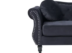 Sofa 3 personers SKIEN Velour Sort