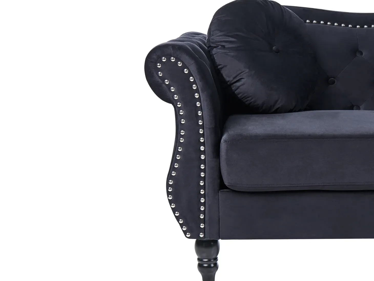 Sofa 3 personers SKIEN Velour Sort