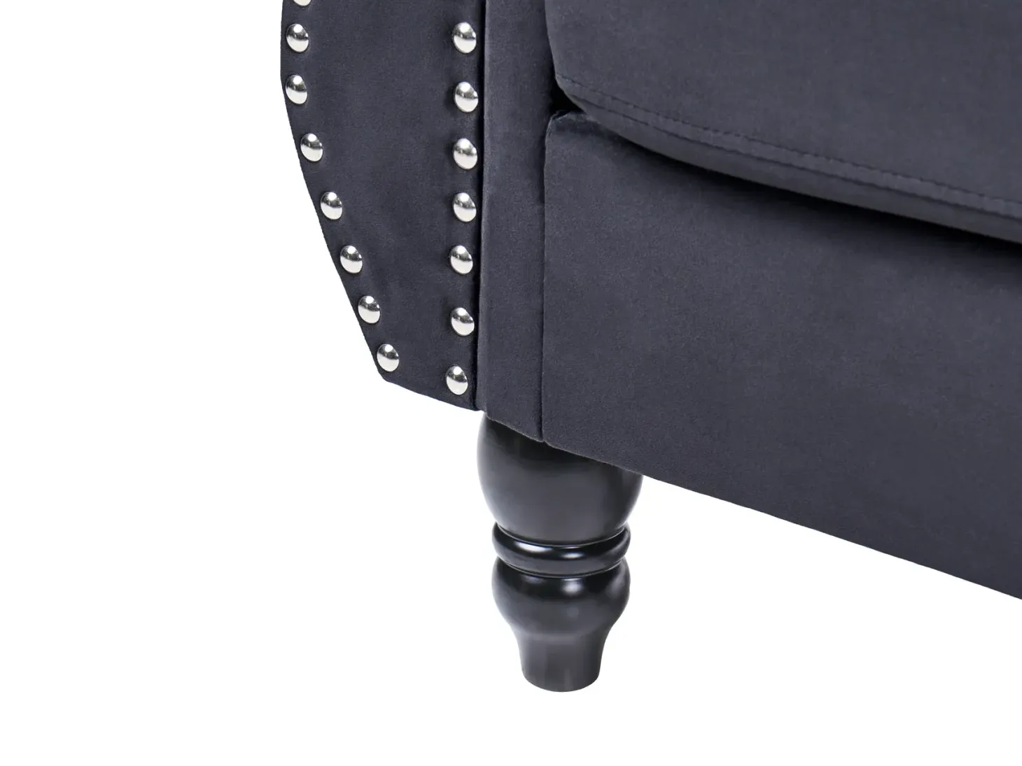 Sofa 3 personers SKIEN Velour Sort