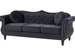 Sofa 3 personers SKIEN Velour Sort