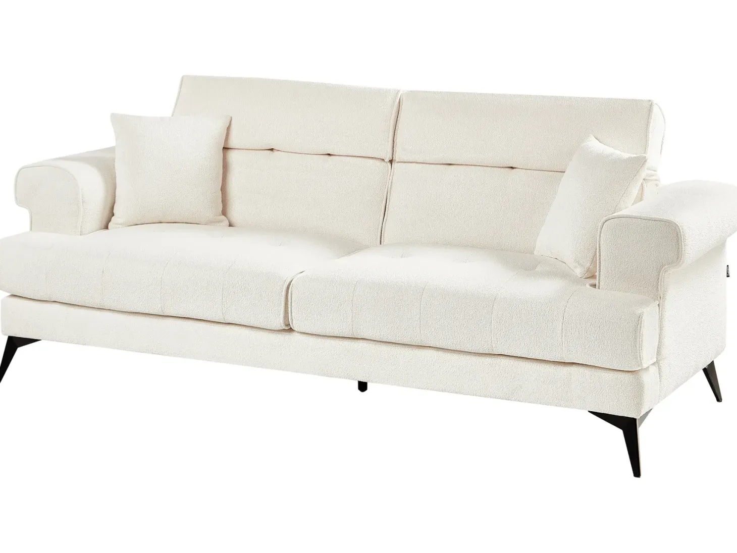Sofa 3 personers SKIVE Boucle Hvid