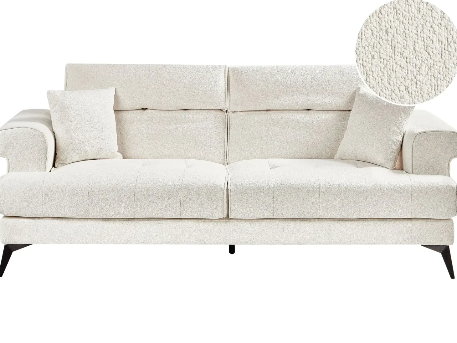 Sofa 3 personers SKIVE Boucle Hvid