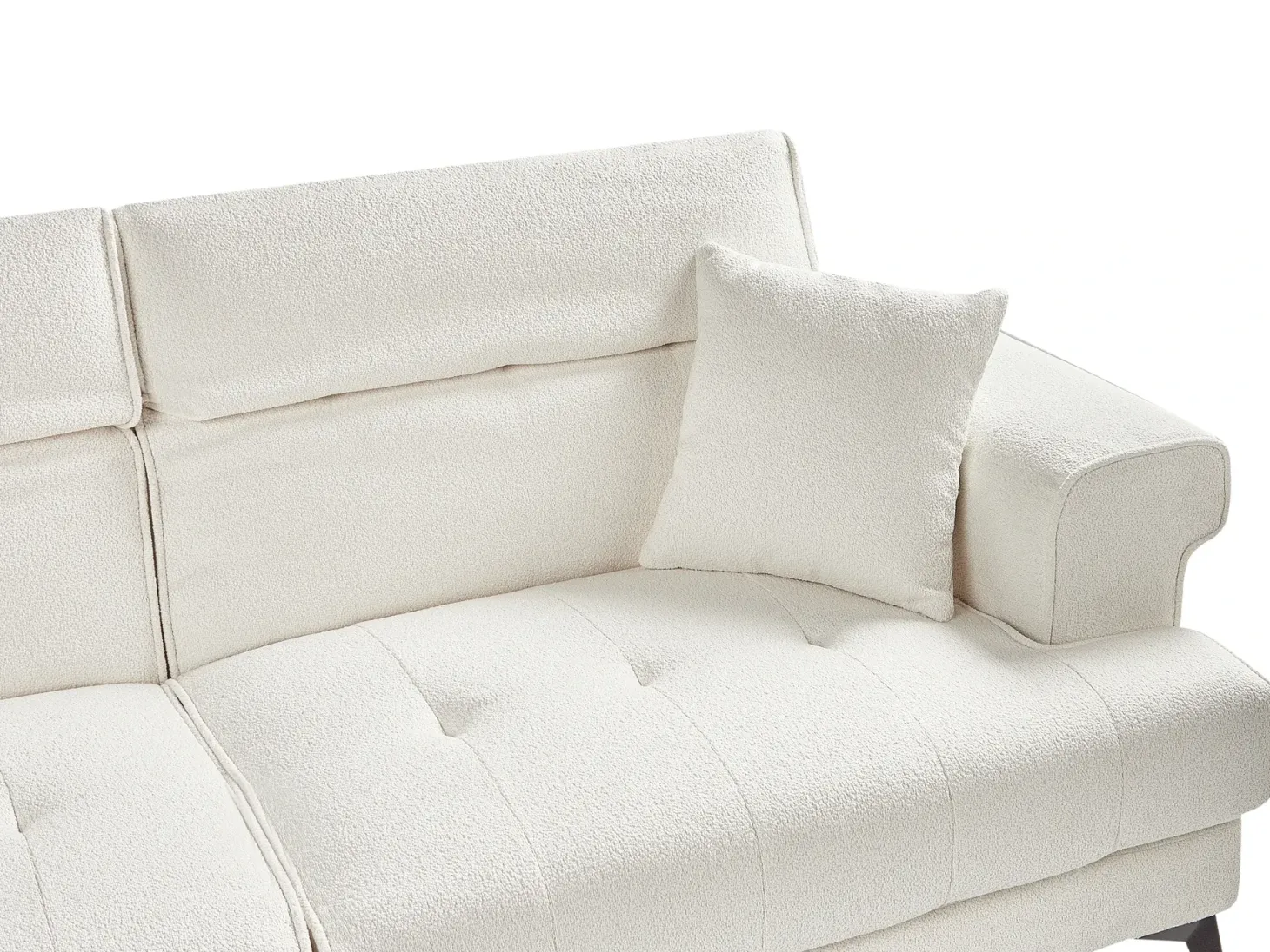 Sofa 3 personers SKIVE Boucle Hvid