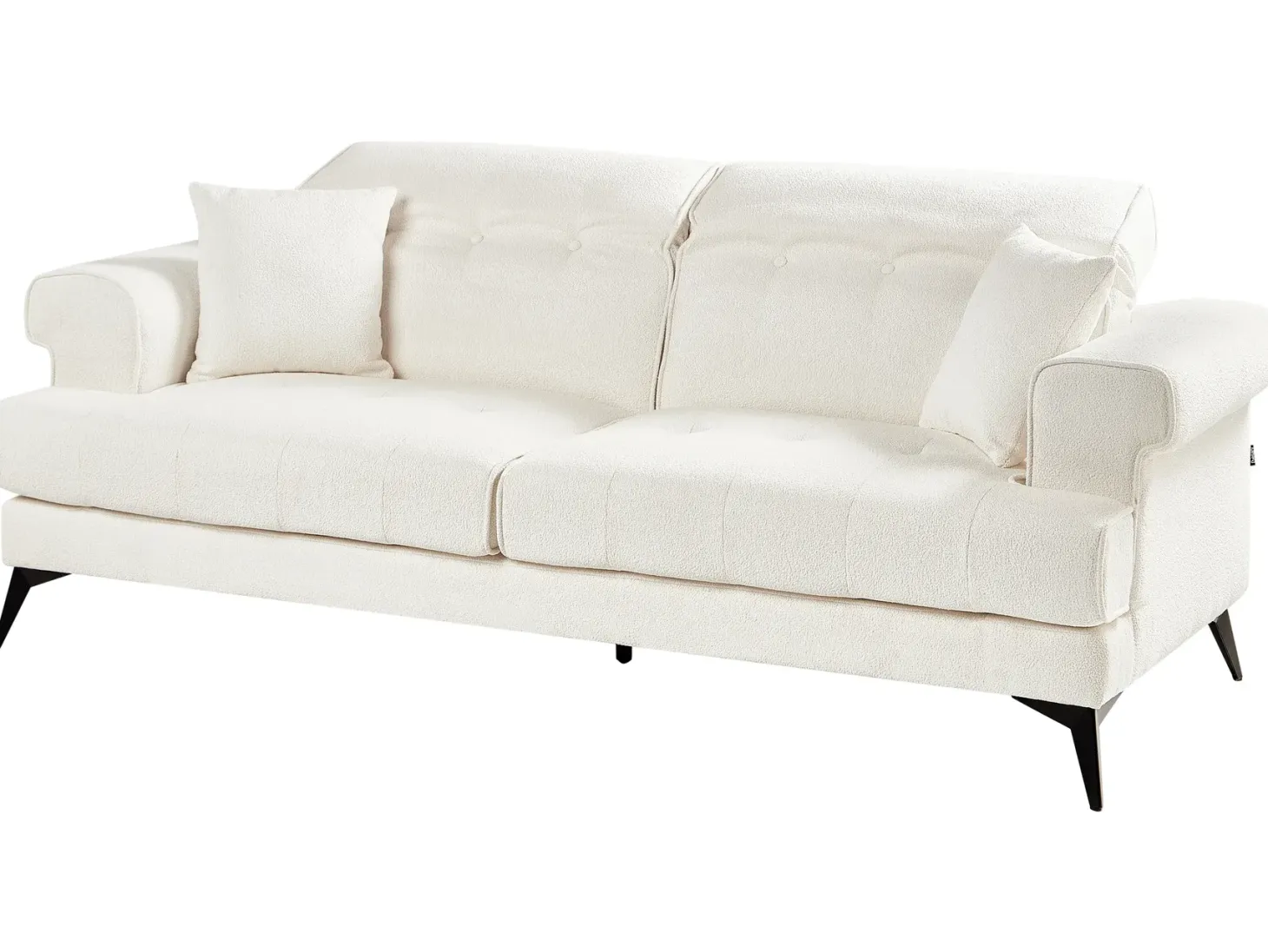 Sofa 3 personers SKIVE Boucle Hvid
