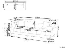 Sofa 3 personers SKIVE Brungrå