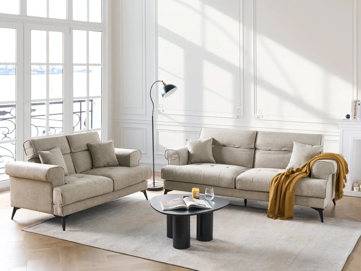 Sofa 3 personers SKIVE Brungrå