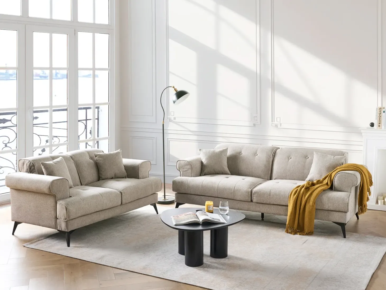 Sofa 3 personers SKIVE Brungrå