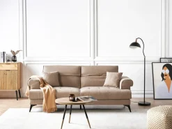 Sofa 3 personers SKIVE Lysebrun