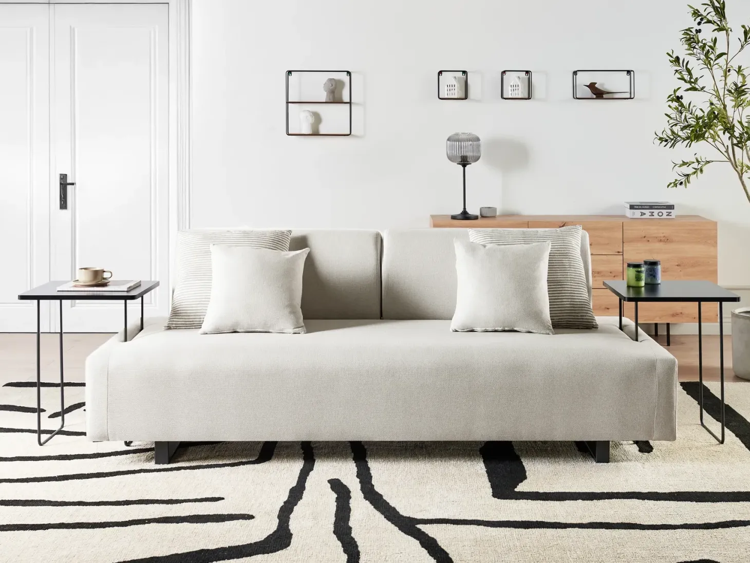 Sofa 3 personers SOKNA Lys Beige med sofabord