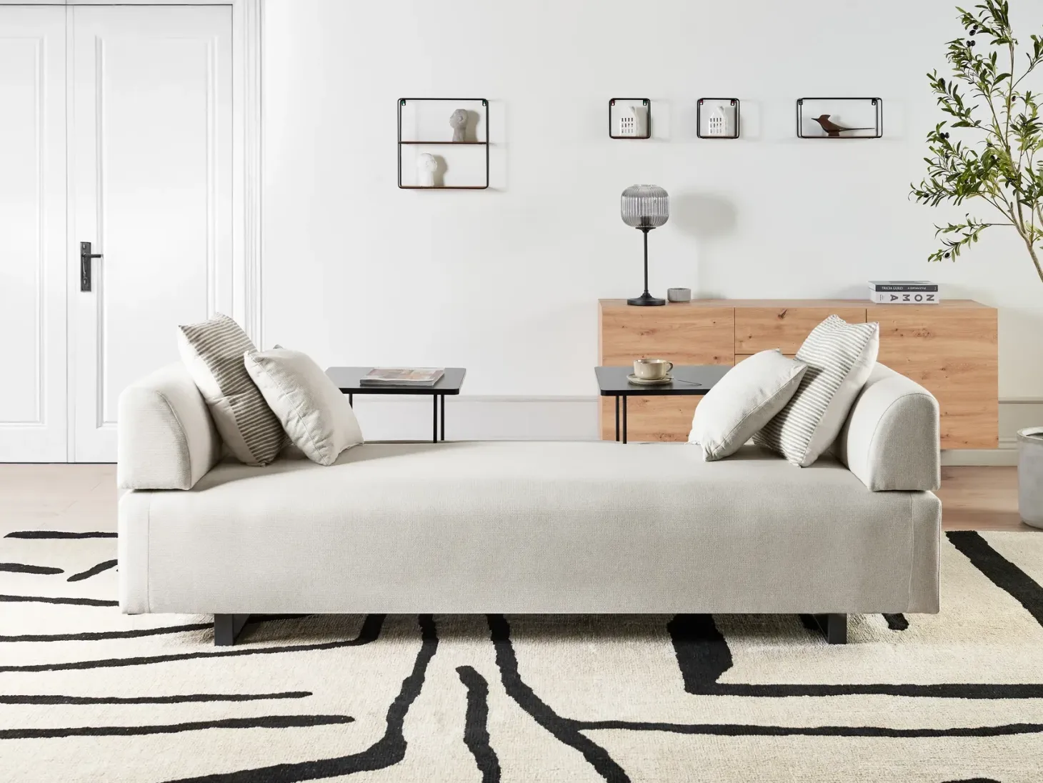 Sofa 3 personers SOKNA Lys Beige med sofabord