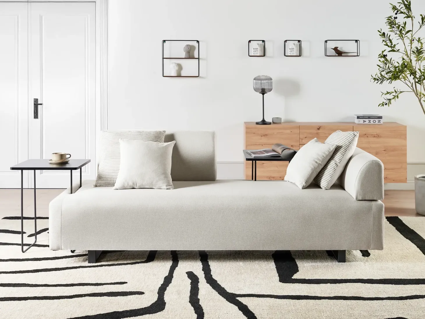 Sofa 3 personers SOKNA Lys Beige med sofabord