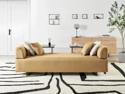 Sofa 3 personers SOKNA Sennepsgul med sofabord