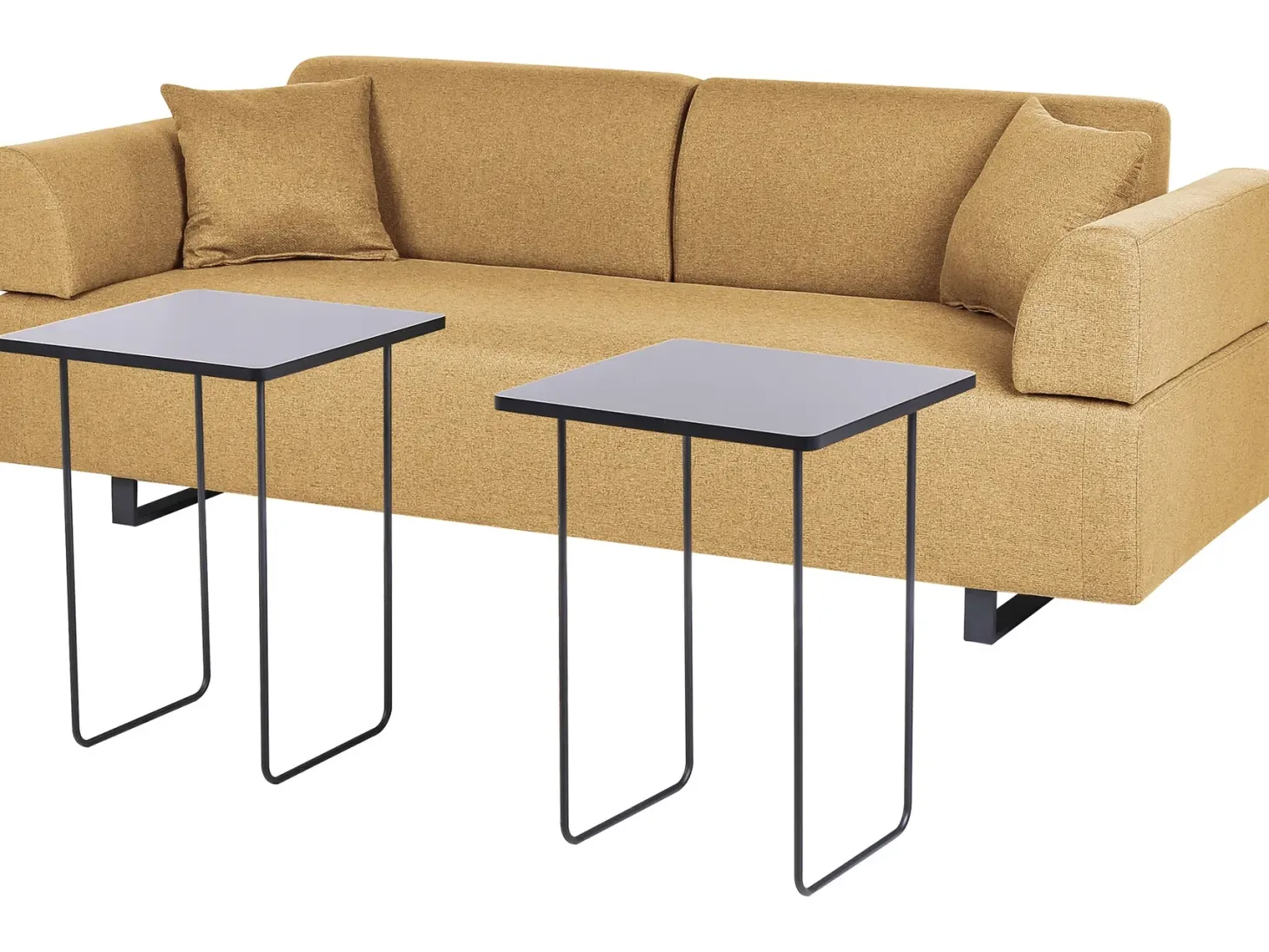 Sofa 3 personers SOKNA Sennepsgul med sofabord
