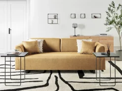 Sofa 3 personers SOKNA Sennepsgul med sofabord