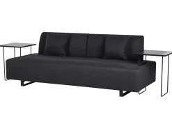 Sofa 3 personers SOKNA Sort med sofabord