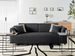 Sofa 3 personers SOKNA Sort med sofabord