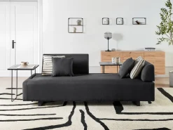 Sofa 3 personers SOKNA Sort med sofabord