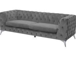 Sofa 3 personers SOTRA Velour Grå