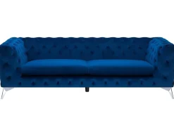 Sofa 3 personers SOTRA Velour Navy Blå