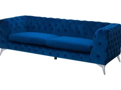 Sofa 3 personers SOTRA Velour Navy Blå