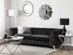 Sofa 3 personers SOTRA Velour Sort