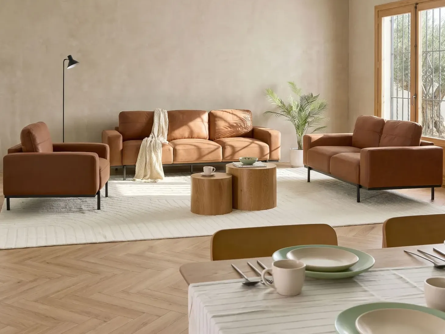 Sofa 3 personers SOVIK Kunstlæder Brun
