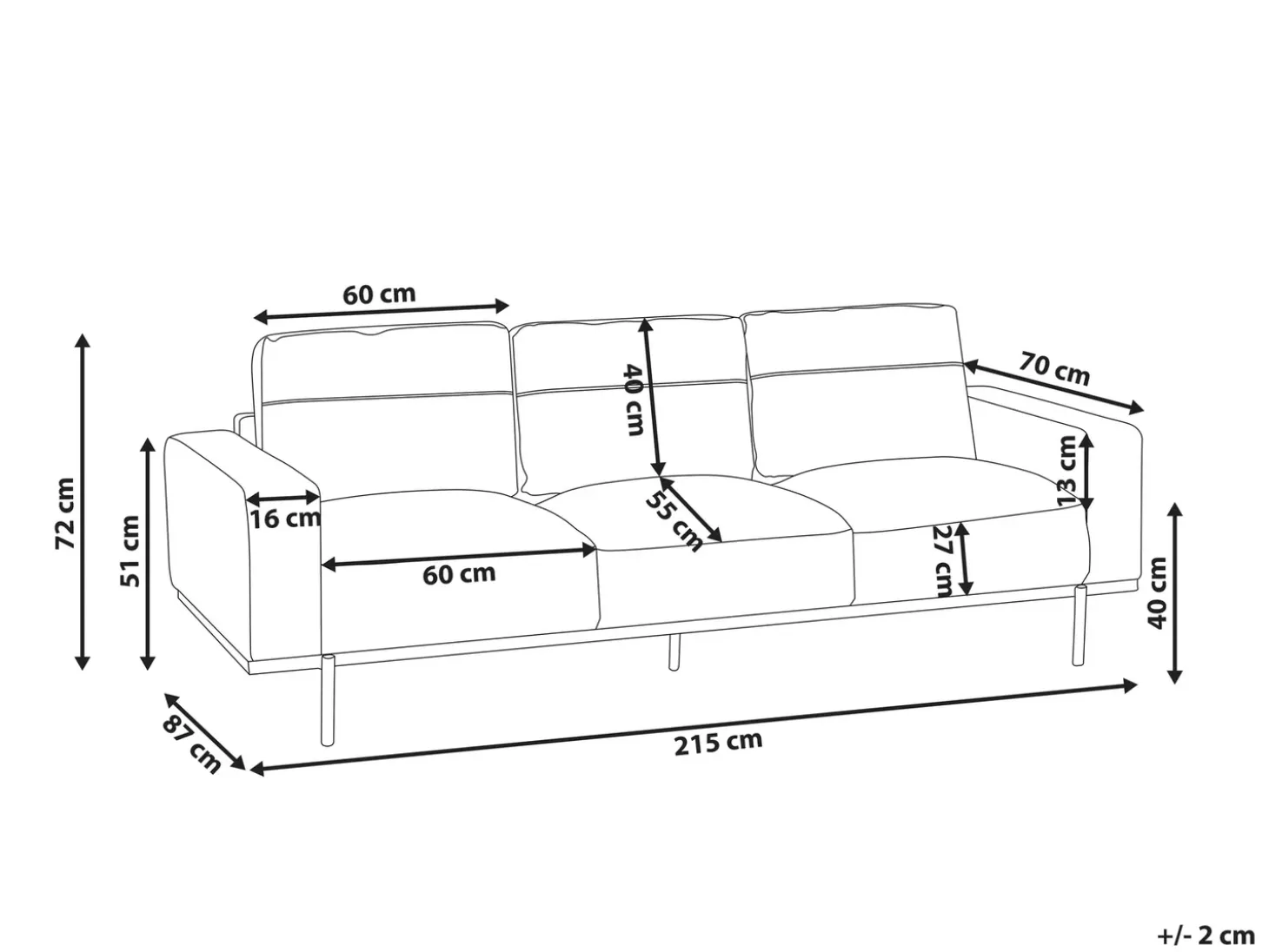 Sofa 3 personers SOVIK Kunstlæder Brun
