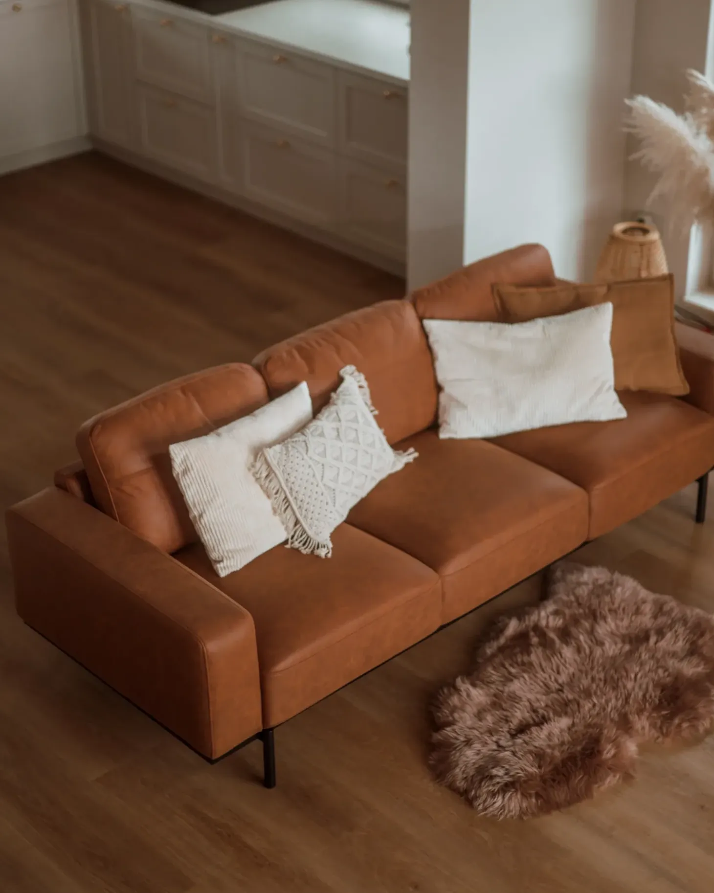 Sofa 3 personers SOVIK Kunstlæder Brun