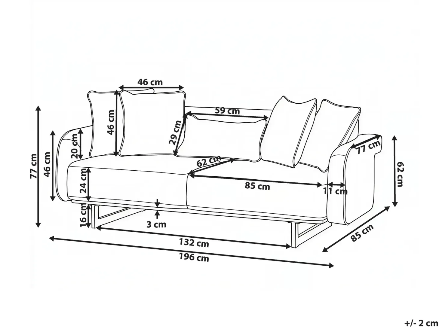 Sofa 3 personers SVANEK Grøn