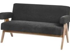 Sofa 2 personers TAMRE Boucle Sort/ mørkebrun