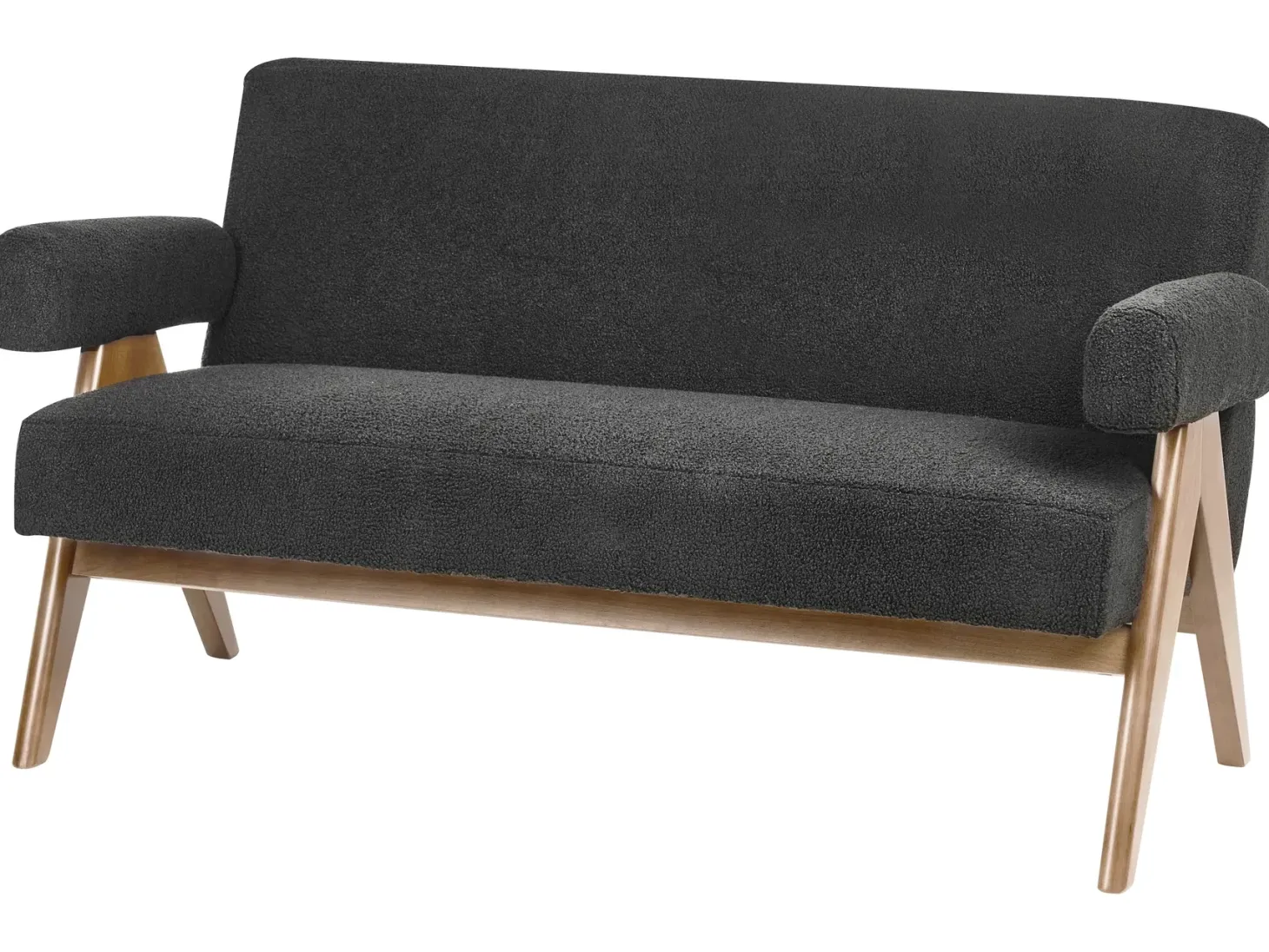 Sofa 2 personers TAMRE Boucle Sort/ mørkebrun
