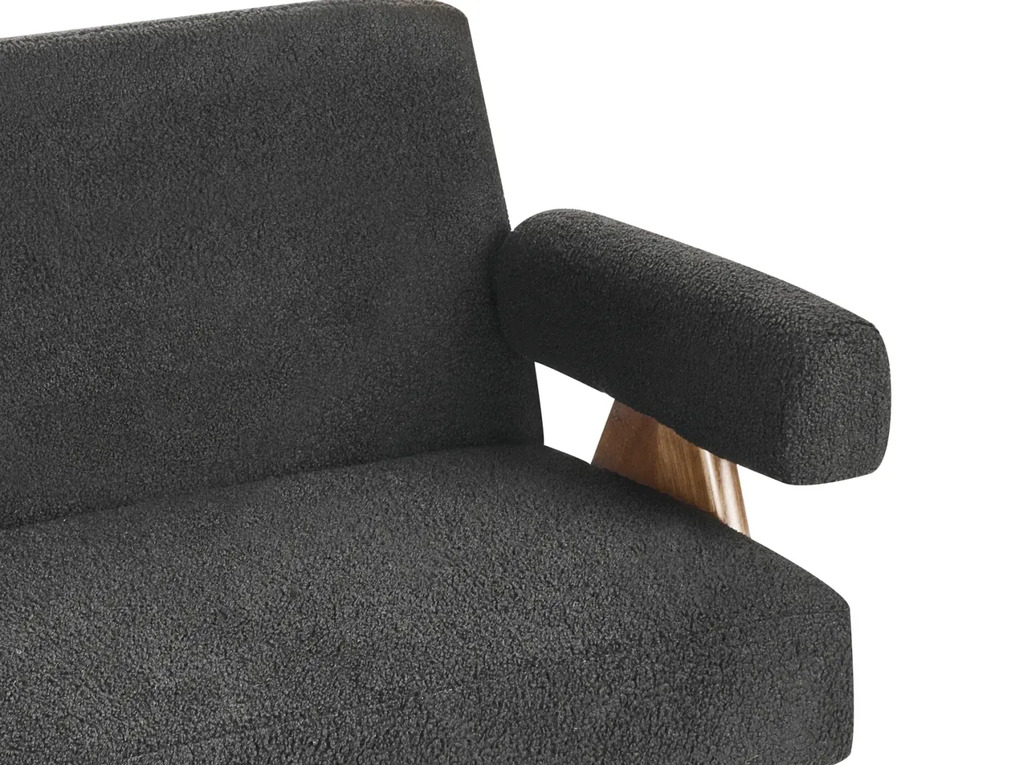 Sofa 2 personers TAMRE Boucle Sort/ mørkebrun