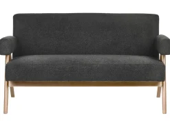 Sofa 2 personers TAMRE Boucle Sort/ mørkebrun