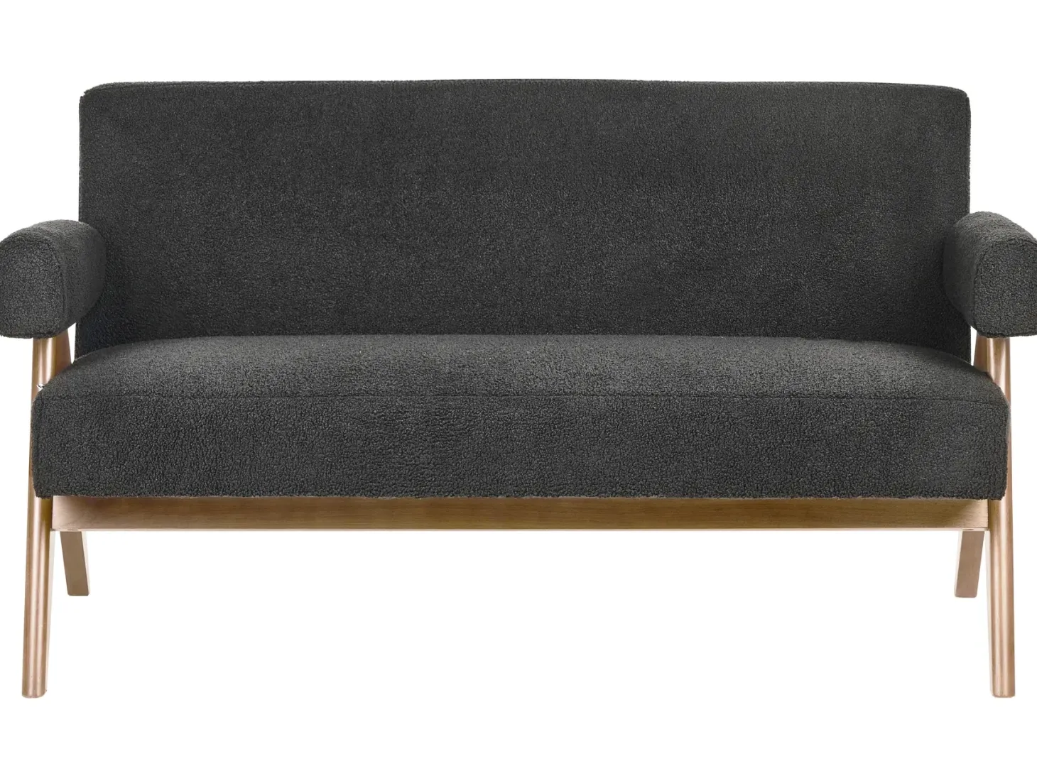 Sofa 2 personers TAMRE Boucle Sort/ mørkebrun