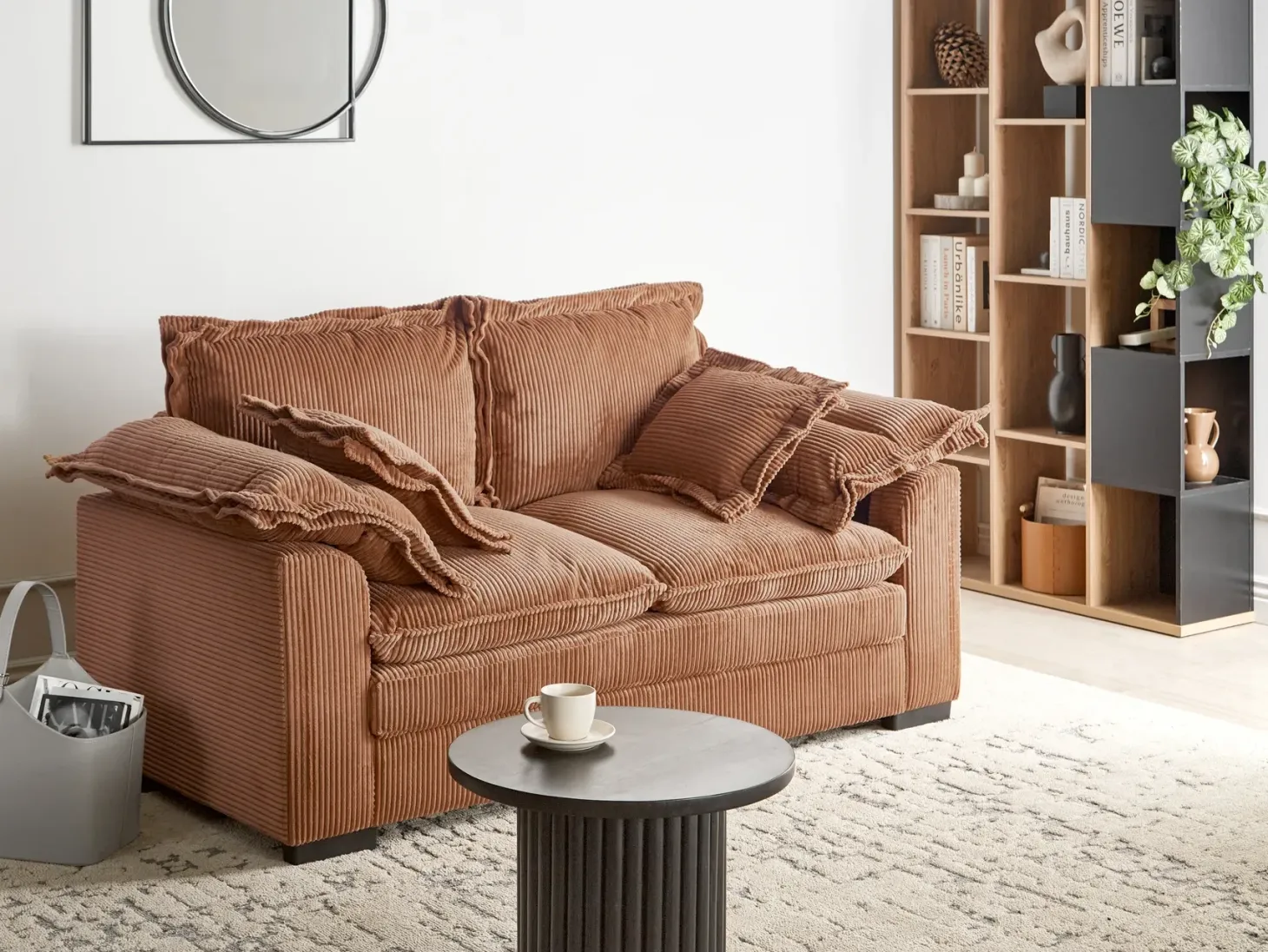 Sofa 2 personers TIRRO Fløjl Brun
