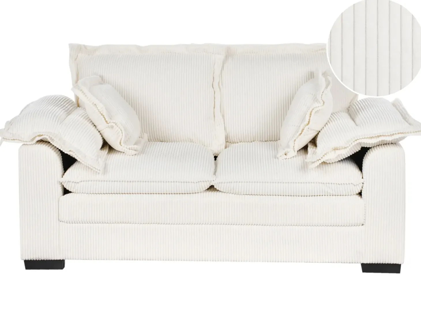Sofa 2 personers TIRRO Fløjl Hvid