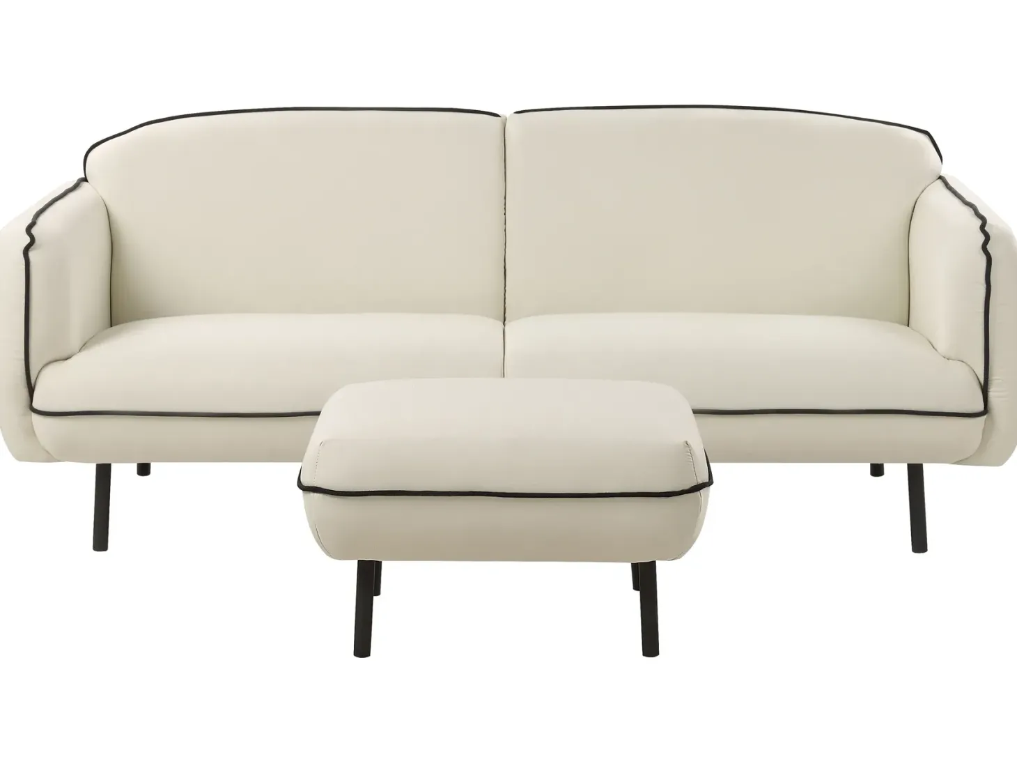 Sofa 3 personers TONSBERG Lys Beige med fodskammel
