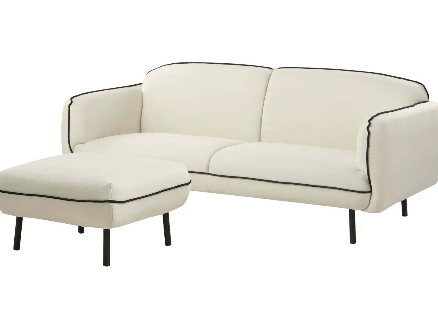 Sofa 3 personers TONSBERG Lys Beige med fodskammel