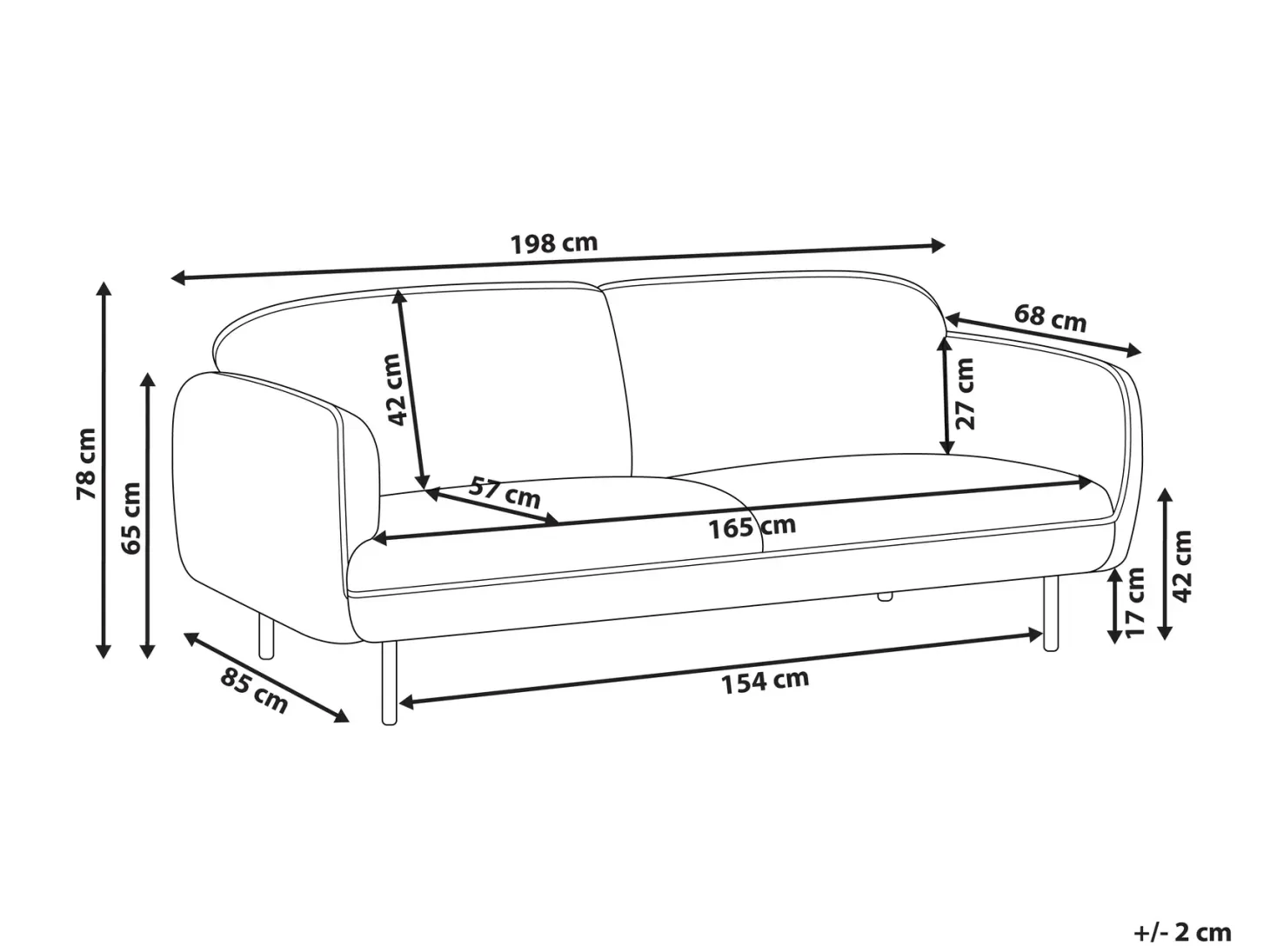 Sofa 3 personers TONSBERG Lysegrå