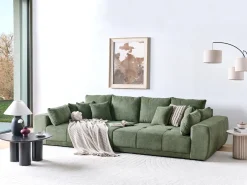 Sofa 4 personers TORPO Chenille Mørkegrøn