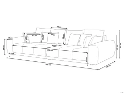 Sofa 4 personers TORPO Grå