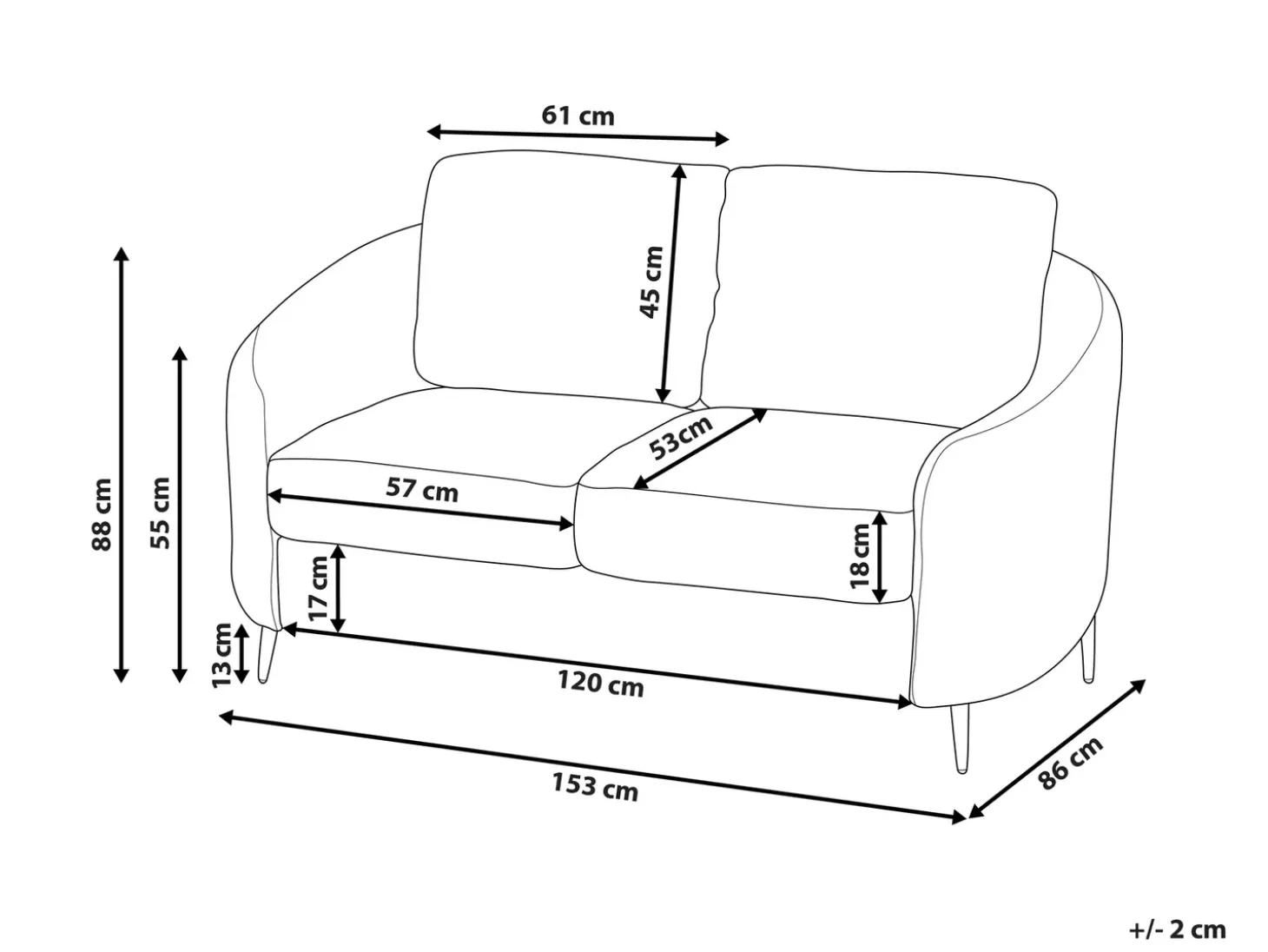 Sofa 2 personers TROSA Lys Beige