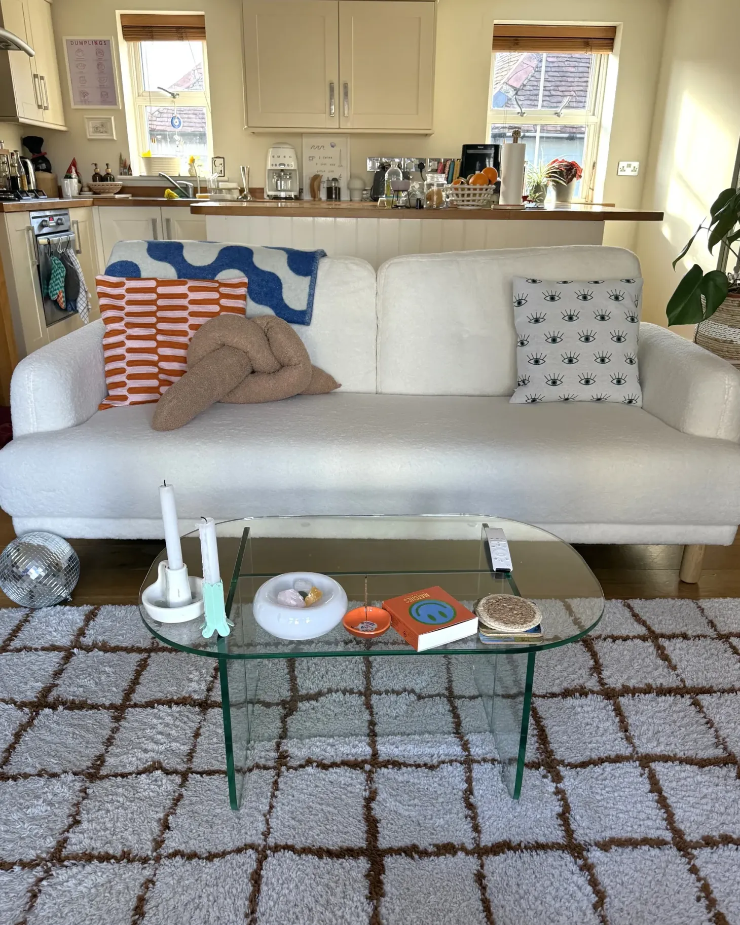 Sofa 3 personers TUVE Boucle Hvid