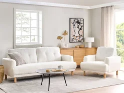 Sofa 3 personers TUVE Boucle Hvid