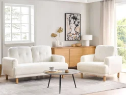 Sofa 2 personers TUVE Boucle Hvid