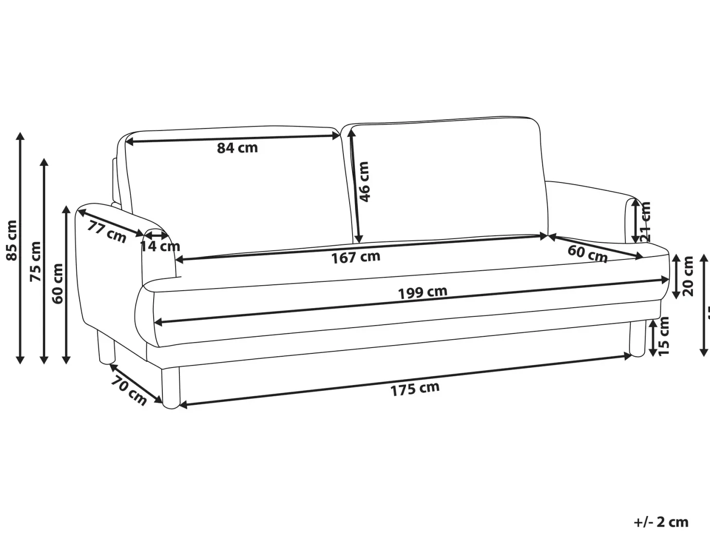 Sofa 3 personers TUVE Cremehvid